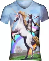 Awesome cat festival shirt Maat: XL V-hals