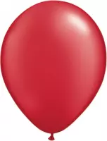 Ballonnen Metallic Robijn Rood 30 cm 100 stuks