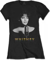 Whitney Houston Dames Tshirt -2XL- Black & White Photo Zwart