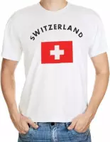 Wit t-shirt Zwitserland heren 2XL