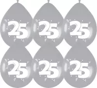 Ballonnen Metallic Zilver "25" (18ST)