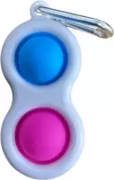 Simple Dimple - Fidget Toys - Pop It Fidget Toy - Sleutelhanger - Blauw - Roze