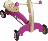 Loopfiets Engelhart Hout Roze/Wit