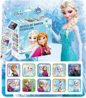 200 stuks stickers op rol in display doosje Frozen