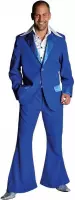 Volwassenenkostuum Disco retro 70's kobalt maat XL - Carnaval kleding heren