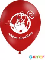 Ballonnen Welkom Sinterklaas Rood (Helium) (10 stuks)