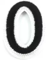 Alfabet Strijk Embleem Letter Patch Zwart Wit Letter O / 3.5 cm / 4.5 cm