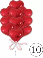 10 Ballonnen Hart Rood voor Moederdag, Valentijn of Bruiloft | Geschikt voor Helium