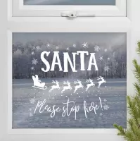 'Santa Stop Here' raam sticker