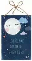 Decoratiebord - I love you more than all the stars in the sky - Hout - 20x30cm