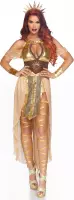 LEG-AVENUE - Goudkleurige zonnekoningin kostuum voor vrouwen - M/L - Volwassenen kostuums