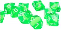 10-kantige dobbelstenen (cijfers 0-9) - Groen (5 stuks) / Tienkantige dobbelstenen