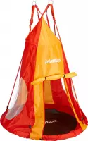 Relaxdays tent nestschommel - cocon - hangende tent - schommel accessoires - tuin - rood - 90 cm
