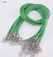 2 Kettingen | sieraad | Ketting koord leder | Groen | Veter ketting