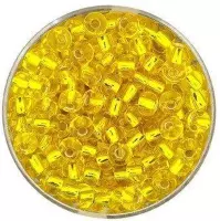 9274-054 Rocailles geel zilveren kern 4.5mm