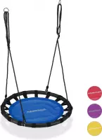 Relaxdays Nestschommel - ronde schommel - 80 cm - kinderschommel - schommel buiten - blauw