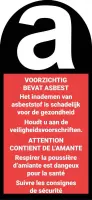 Voorzichtig, bevat asbest nl/fr sticker 35 x 70 mm