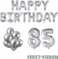 85 jaar Verjaardag Versiering Ballon Pakket Zilver