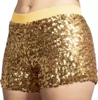 Hotpants pailletten goud