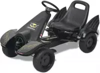 Luxe Skelter (INCL HELM EN HANDSCHOENEN) Kart Zwart 3 4 5 jaar met verstelbare leuning - Trapauto - Kart auto voor kinderen