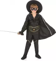 LUCIDA - Zwarte musketier kostuum voor jongens - S 110/122 (4-6 jaar)