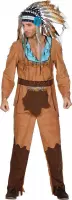 Wilbers - Indiaan Kostuum - Indiaan Arapaho - Man - bruin - Maat 50 - Carnavalskleding - Verkleedkleding