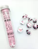 Chessex 8-Die set Lab Dice Gemini Black-White/Pink