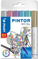 pilot pintor metal set van 6 paint marker water based 517443