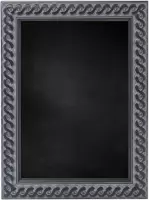 Zwart Krijtbord met Houten Lijst - Oud Zwart - 57 x 57 cm - Lijstbreedte: 39 mm - Gevlochten