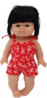 Little Lady Poppenkleding - Paola Reina Gordi poppenkleertjes - minikane kleding - Jumpsuit rood bloemen