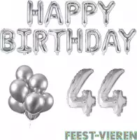 44 jaar Verjaardag Versiering Ballon Pakket Zilver