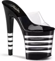 Pleaser Muiltjes -35 Shoes- XTREME-801LN Paaldans schoenen Zwart/Transparant