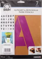 FolkArt Monogram papier Stencil - 7 bold font letters