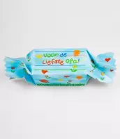 Snoeptoffee - Liefste Opa - Gevuld met snoepmix - In cadeauverpakking met gekleurd lint