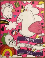 kleurboek neon vol met uincorn paarden