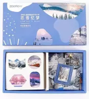 decoratieve stickers | washi stickers | sneeuw - landschap | 10 cm x 10 cm | 200 stickers