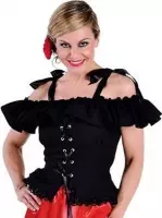 Boeren Tirol & Oktoberfest Kostuum | Verleidelijke Dirndl Blouse Angelica Zwart Vrouw | XL | Bierfeest | Verkleedkleding
