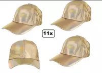 11x Baseballcap metallic roze goud verstelbaar