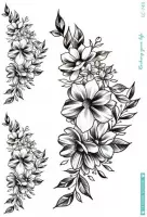 Temporary tattoo | tijdelijke tattoo | fake tattoo | bloemenkrans - floral wreath | 150 x 210 mm