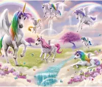 Diamond Painting Volwassenen - Unicorns - Volledige Bedekking - Ronde Steentjes - 25 x 20 cm