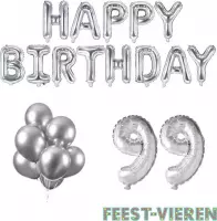 99 jaar Verjaardag Versiering Ballon Pakket Zilver