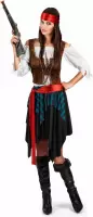 LUCIDA - Zwart en blauw gestreept piraten kostuum voor dames - Plus Size - XXL