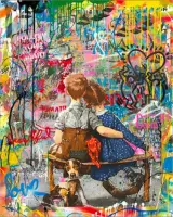 Schilderen op nummer 40x50 cm - Graffiti Kids met hond "Follow Your Heart" – Compleet Hobbypakket– Voor volwassenen en kinderen – Paint by Number