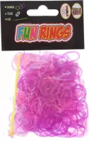 Non-branded Fun Rings Armband Vlechten Paars/roze 313-delig
