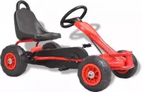 Luxe Skelter (INCL HELM EN HANDSCHOENEN) Kart Rood 3 4 5 jaar met verstelbare leuning - Trapauto - Kart auto voor kinderen