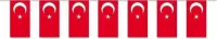 Turkse Vlag Slinger | (50 vlaggen) |  Turkse vlaggenlijn  | Vlaggenlijn Turkije |Turkije Slingers - 5m