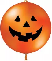 Halloween - Punchballonnen Pompoen - Oranje / Zwart - 45 cm - Set van 3