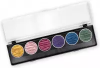 Finetec / Coliro 6 Pearlcolors Set "Rainbow" M710 + 1 Aquarelblok A4 / 300gr  + 1 Waterbrush