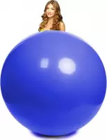 Mega ballon blauw 100 centimeter doorsnee.