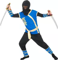 MODAT - Blauw en goudkleurige ninjakostuum voor jongens - 110/116 (5-6 jaar)